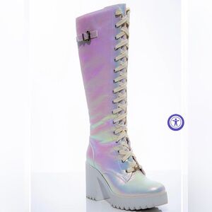 Spark Fairy Couture Life   Lace-Up Knee-High Boots
